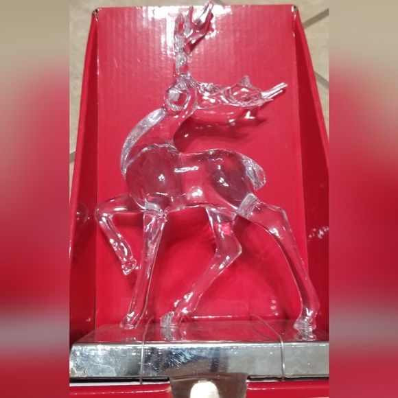 Clear Plastic Reindeer Stocking Holder - Picture 2 of 5